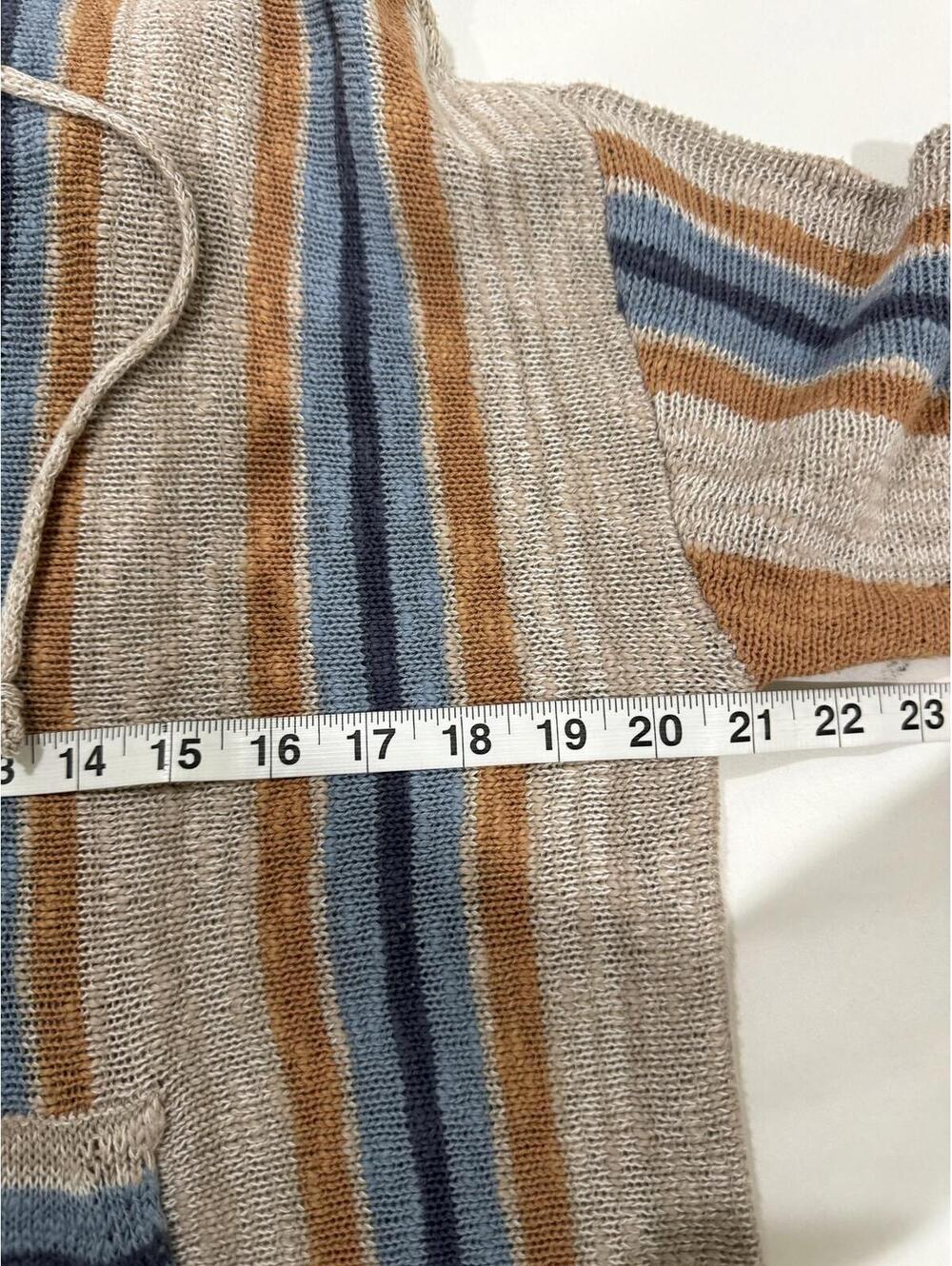 Lucky Brand Baja Beach Hoodie Surf Stripe Cotton Knit Beach Pullover Small - Picture 9 of 9
